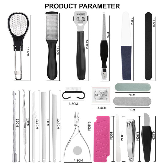 Extra Strength Callus Remover Gel & 36-in-1 Professional Pedicure Kit – Fast-Acting, Thicker Formula with Pumice Stone, Foot Scraper & Tools for Soft, Smooth Feet (8oz)