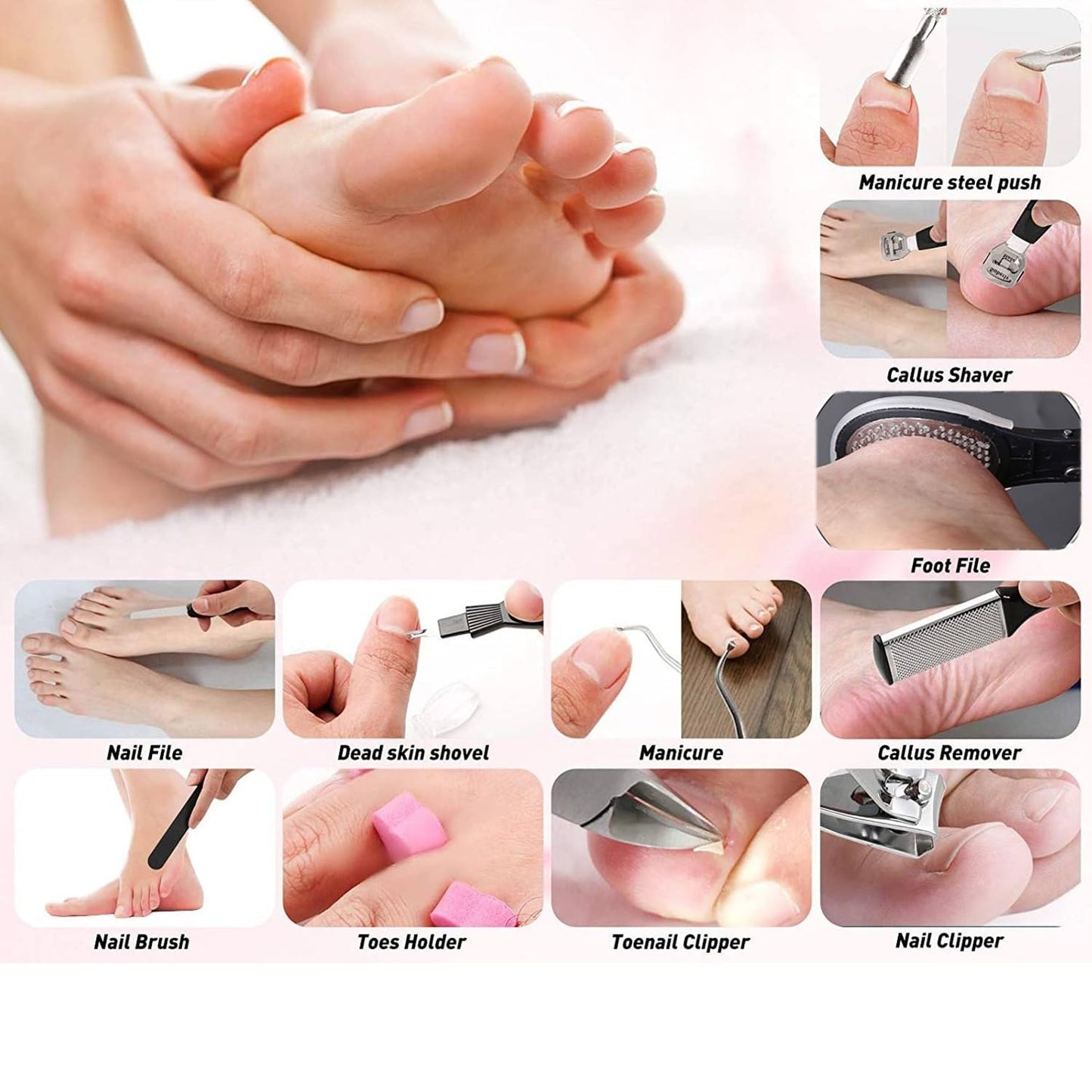 Extra Strength Callus Remover Gel & 36-in-1 Professional Pedicure Kit – Fast-Acting, Thicker Formula with Pumice Stone, Foot Scraper & Tools for Soft, Smooth Feet (8oz)