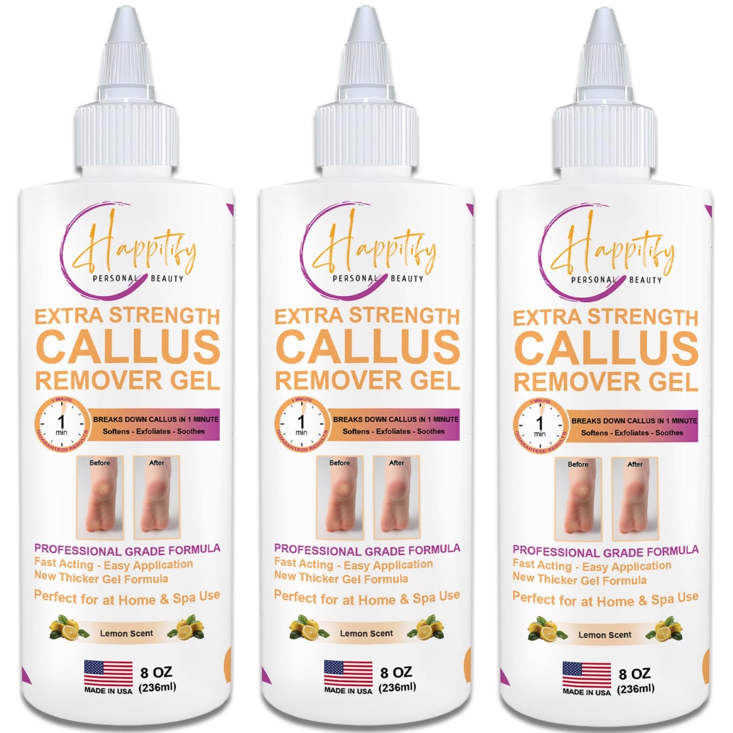 Extra Strength Callus Remover Gel: Professional-Grade, Fast-Acting Formula for Effortless, Smooth Feet 8oz Made in USA