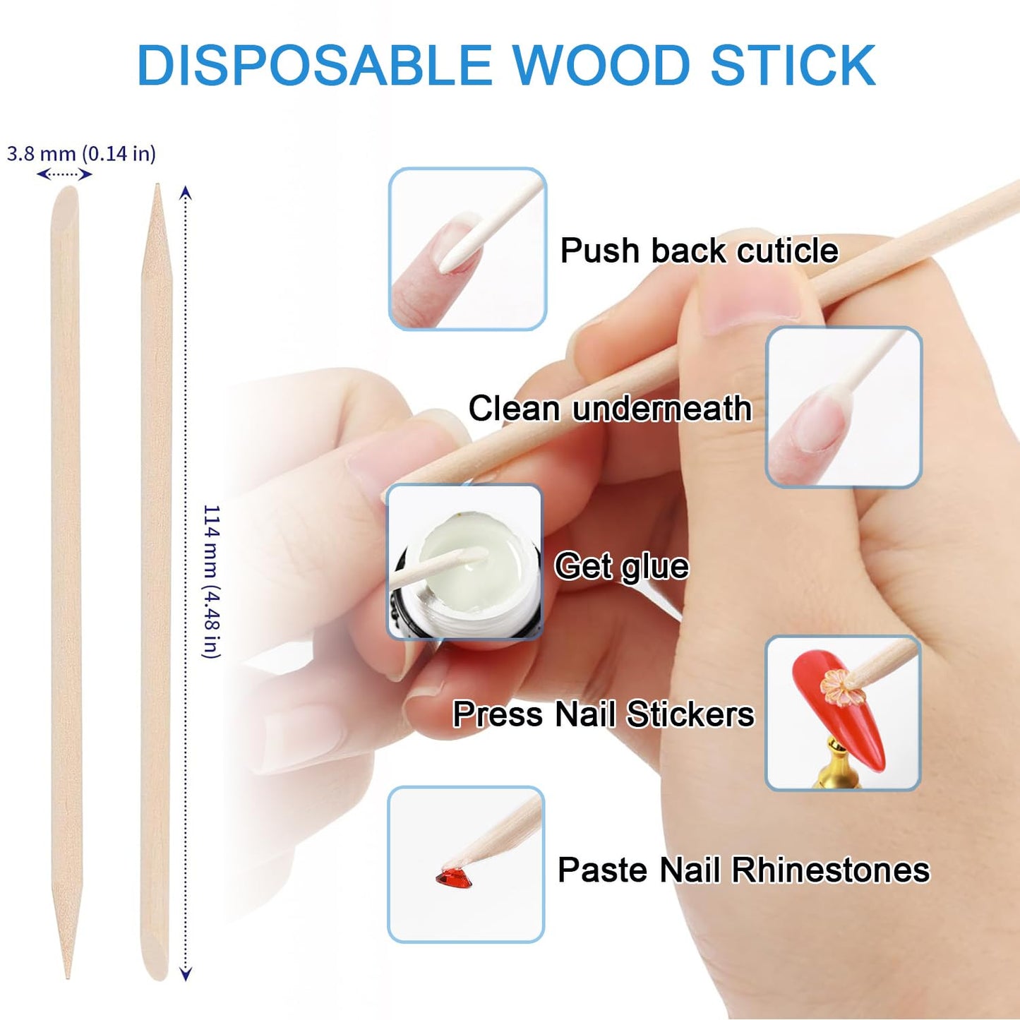 LVKN Disposable Pedi Kit Pedi Liner Set, Liner Blue 120cm/47.25in, Pedicure Kit 5-in-1 (Pumice Pad, Mini Buffer, Wood Nail File 100/180 Grit, Wood Stick & Toe Separators)