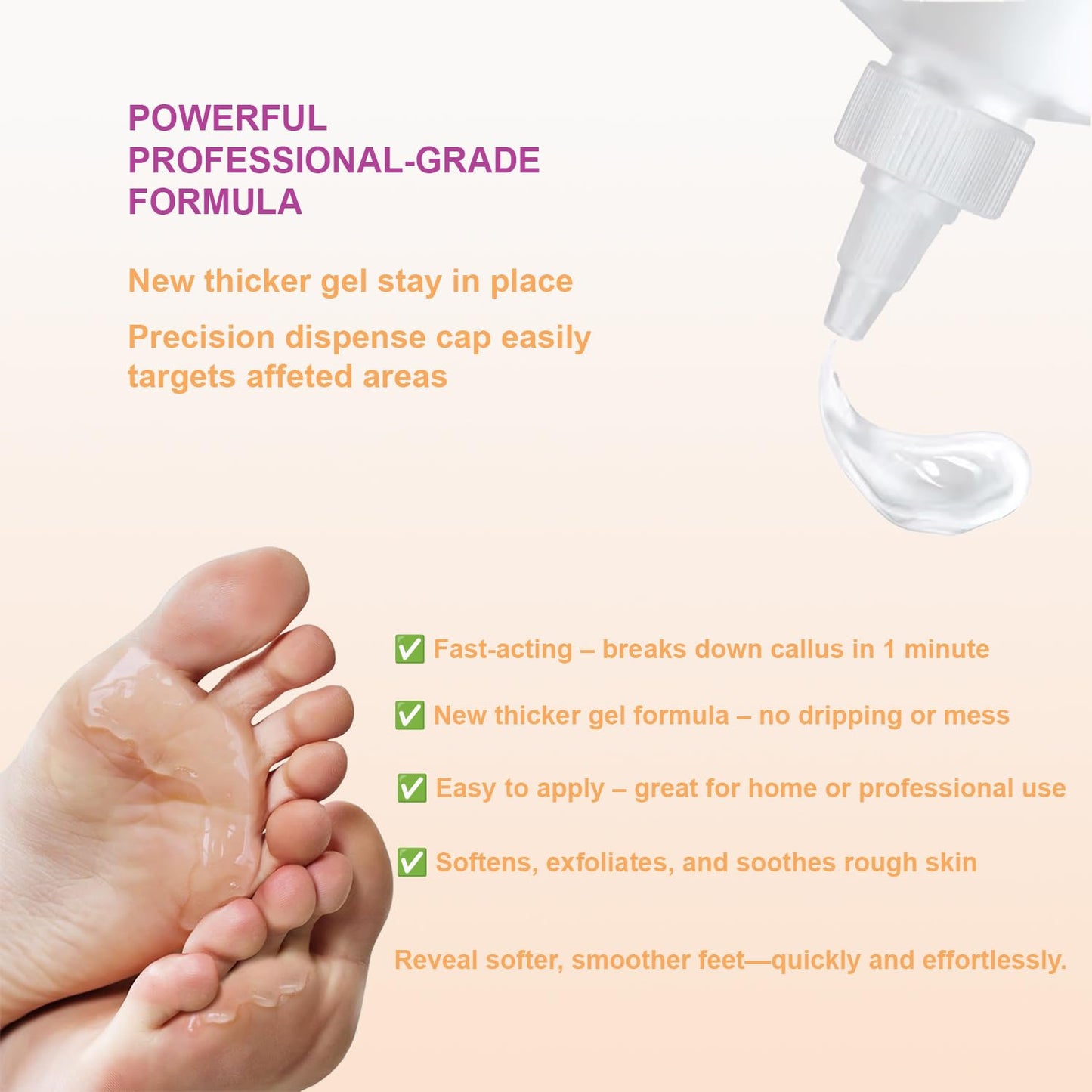 Extra Strength Callus Remover Gel, Pedicure Pumice Stone & Double-Sided Foot Scraper – Fast Acting, Salon-Quality Foot Care at Home 8oz Made in USA