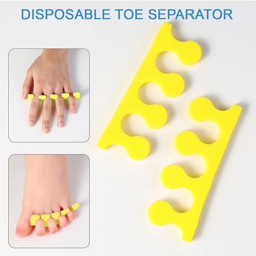 LVKN Disposable Pedicure Kit 5-in-1 (Nail Buffer, Pumice Pad, Nail File 100/180 Grit, Wood Stick and Toe Separators) Complete Pedicure Kit for Salon or Home Use.