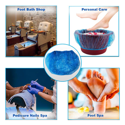 LVKN Disposable Pedicure Liners for Nails Spa, Blue 120cm / 47.25in, One Size Fits Most Spa Chair 50pcs