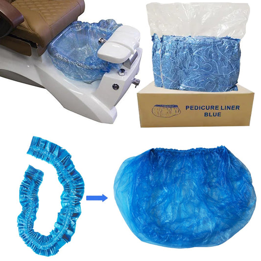 LVKN Disposable Pedicure Liners for Nails Spa, Blue 120cm / 47.25in, One Size Fits Most Spa Chair 50pcs