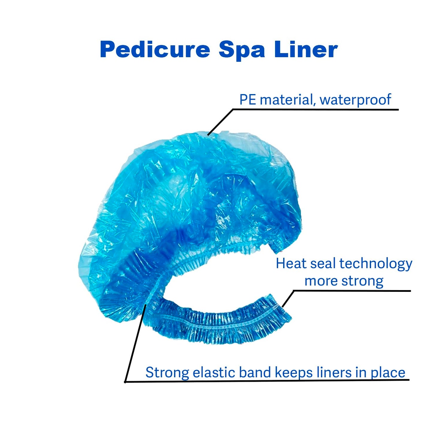 LVKN Disposable Pedicure Liners for Nails Spa, Blue 120cm / 47.25in, One Size Fits Most Spa Chair 50pcs