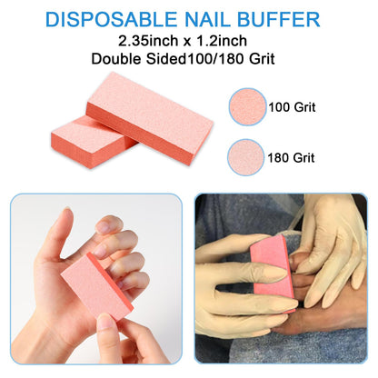 LVKN Disposable Pedi Kit Pedi Liner Set, Liner Blue 120cm/47.25in, Pedicure Kit 5-in-1 (Pumice Pad, Mini Buffer, Wood Nail File 100/180 Grit, Wood Stick & Toe Separators)